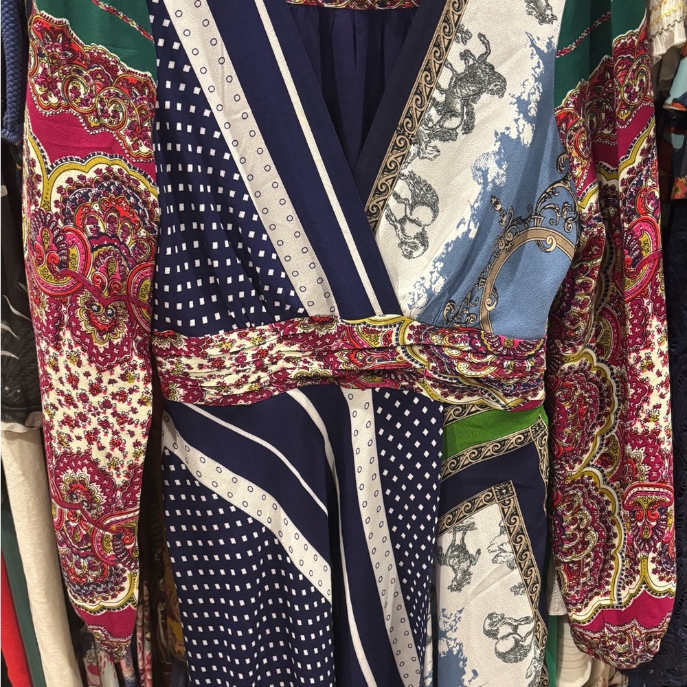 Colorful Patterned Long Sleeve Dress
